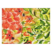 Groen Wildbloeiende koraalbloemen Waterverf Tafelkleed (Voorkant (Horizontaal))