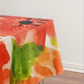 Groen Wildbloeiende koraalbloemen Waterverf Tafelkleed (Voorbeeld)