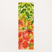 Groen Wildbloeiende koraalbloemen Waterverf Yogamat (Voorkant)