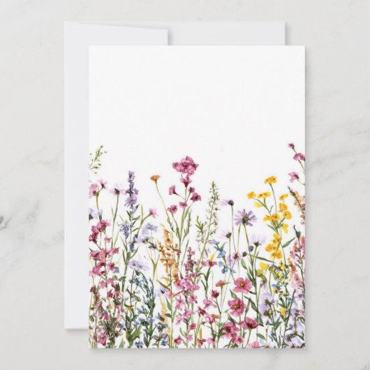 groen Wildbloemen 40e verjaardag Kaart (Achterkant)