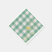 Groen | Wilde bloem Gingham geruit boerderijstijl Servet (Hoek)