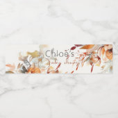 Groen wilde bloemen baby shower waterfles etiket (Enkel label)