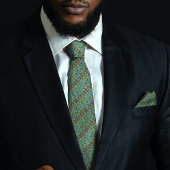 Groen William Morris Geïnspireerd Floral Mannen Stropdas