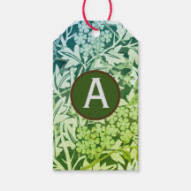 GROEN WILLIAM MORRIS GIFT LABELS CUSTOM INITIAAL