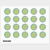 Groen winkelen ronde sticker (Vel)