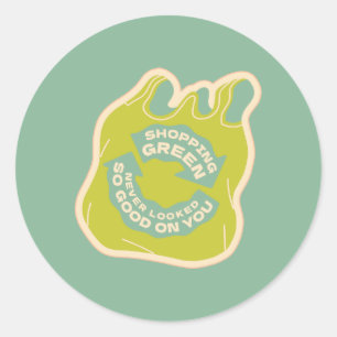 Groen winkelen ronde sticker