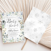 Groen Winter Arctische Dieren Baby shower Kaart
