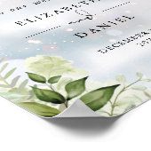 Groen Winter Bruiloft Welkomstbord Poster (Hoek)