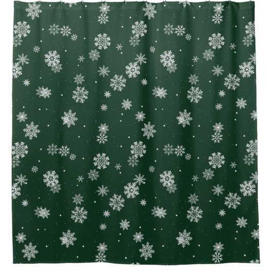 Groen Winter Douchegordijn (Voorkant)