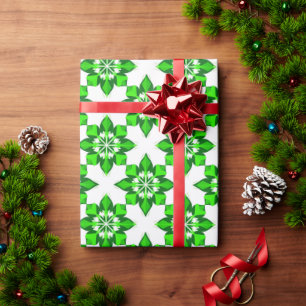 ❄ Groen Winter Sneeuwvlok Raster ❄ Cadeaupapier