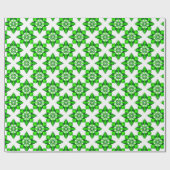 ❄ Groen Winter Sneeuwvlok Raster ❄ Cadeaupapier (Vlak)