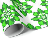 ❄ Groen Winter Sneeuwvlok Raster ❄ Cadeaupapier (Rol Hoek)