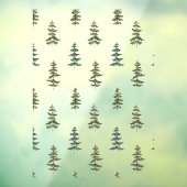 Groen winterboompatroon raamsticker (Vel 3)