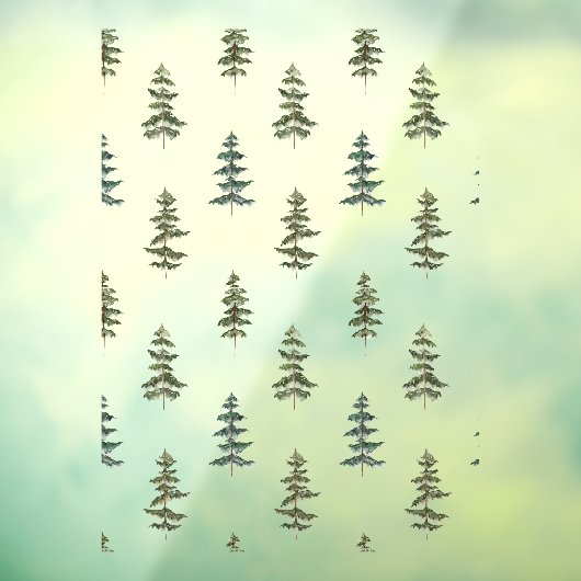 Groen winterboompatroon raamsticker (Vel 3)