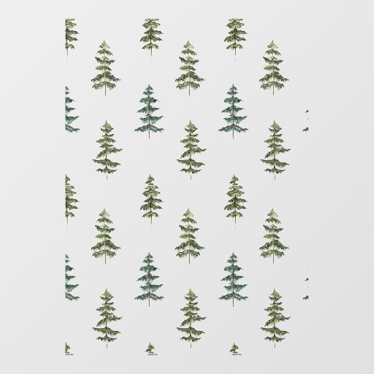 Groen winterboompatroon raamsticker (Vel)