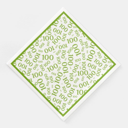 Groen/Wit 100 Willekeurig Getal Patroon Servet (Hoek)