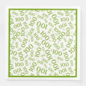 Groen/Wit 100 Willekeurig Getal Patroon Servet (Voorkant)