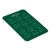 Groen Wit 2025 Maandkalender Magneet (Rechterzijde)