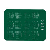 Groen Wit 2025 Maandkalender Magneet (Horizontaal)