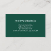 Groen Wit 2 Foto Afstuderen Naam Kaart Visitekaartje (Achterkant)