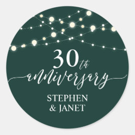 Groen & Wit 30-jarig Huwelijksjubileum Feest Ronde Sticker