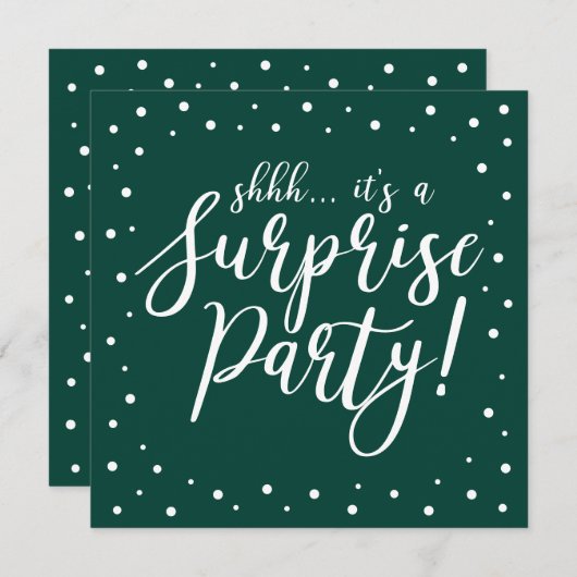 Groen & Wit | 60e Verjaardagsfeestje Kaart (Voorkant / Achterkant)