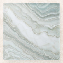 Groen Wit Abstract Marmer