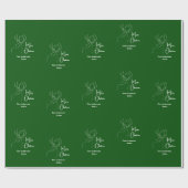 Groen wit abstract rendier moderne kerst cadeaupapier (Vlak)