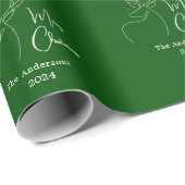 Groen wit abstract rendier moderne kerst cadeaupapier (Rol Hoek)