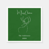 Groen wit abstract rendier moderne kerst servet (Voorkant)