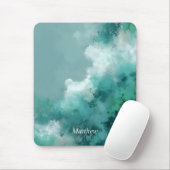 Groen & Wit Abstract Schilderwerk Muismat (Met muis)