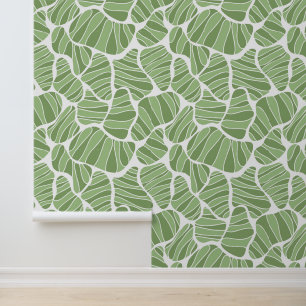 Groen & Wit Abstract Vorm Behang