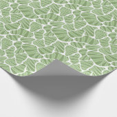 Groen & Wit Abstract Vorm Inpakpapier (Hoek)