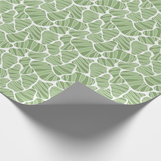 Groen & Wit Abstract Vorm Inpakpapier (Hoek)