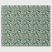 Groen & Wit Abstracte Strepen Cadeaupapier (Vlak)