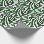 Groen & Wit Abstracte Strepen Cadeaupapier (Hoek)