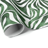 Groen & Wit Abstracte Strepen Cadeaupapier (Rol Hoek)