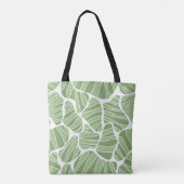 Groen & Wit Abstracte Vorm Tote Bag (Achterkant)