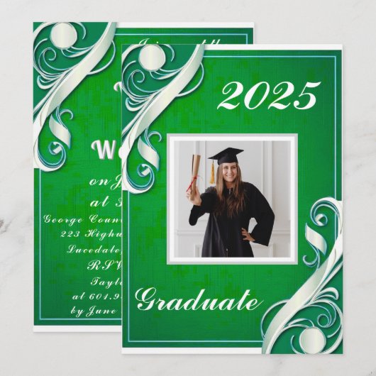 Groen Wit Afstuderen 2025 Kaart (Voorkant / Achterkant)