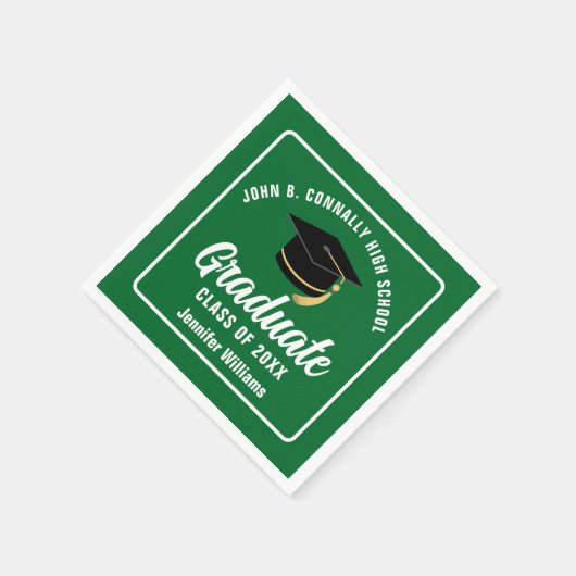 Groen Wit Afstuderen Custom Graduation Party Servet (Hoek)