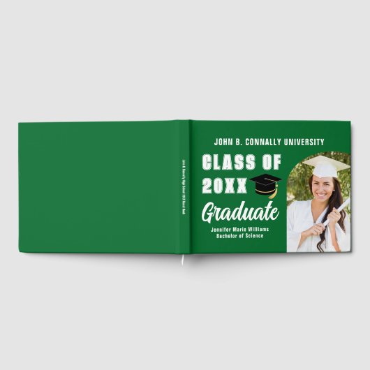 Groen Wit Afstuderen Foto Custom Afstuderen Gastenboek (Volledig)