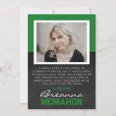 Groen & Wit Afstuderen Foto Dank u Kaart (Voorkant)