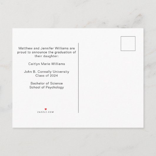 Groen Wit Afstuderen Fotocollage 2025 Afstuderen Aankondigingskaart (Achterkant)