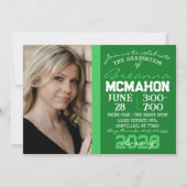 Groen & Wit Afstuderen Fotouitnodiging Kaart (Voorkant)