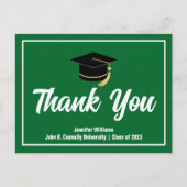 Groen Wit Afstuderen Gepersonaliseerd Afstuderen Briefkaart (Voorkant)