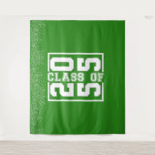 Groen Wit Afstuderen Klasse van Sportieve Typograf Wandkleed (Voorkant)