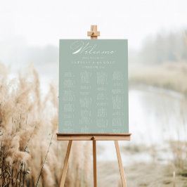 Groen wit alfabetisch zetdiagram poster