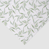 Groen & Wit Aquarel Bladeren Botanisch Patroon Tissuepapier (Detail)