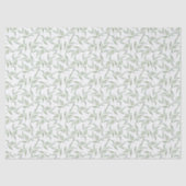 Groen & Wit Aquarel Bladeren Botanisch Patroon Tissuepapier (Voorkant)