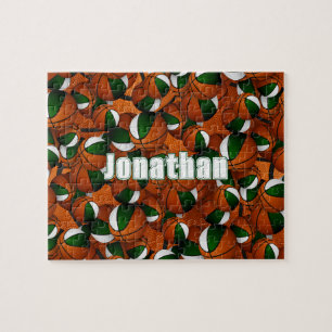 groen wit basketbal jongens meisjes team kleuren legpuzzel